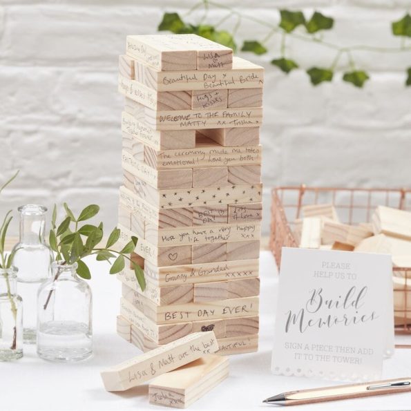 Alternatief gastenboek - Jenga toren