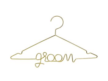 Groom, hanger, kledinghanger, metaal, goud, bruiloft, bride, fotomoment