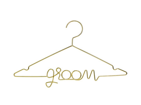 Groom, hanger, kledinghanger, metaal, goud, bruiloft, bride, fotomoment