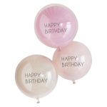 Roze dubbellaagse gelukkige verjaardag ballonbundel 1