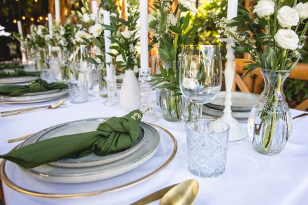 bruiloft diner groen