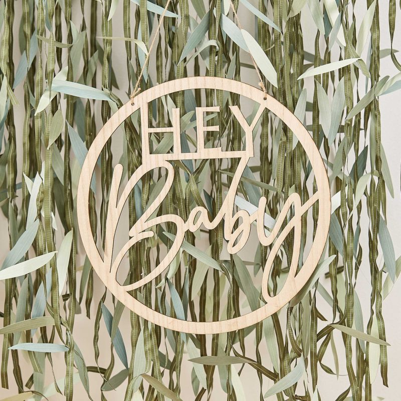 Houten Hey Baby bordje