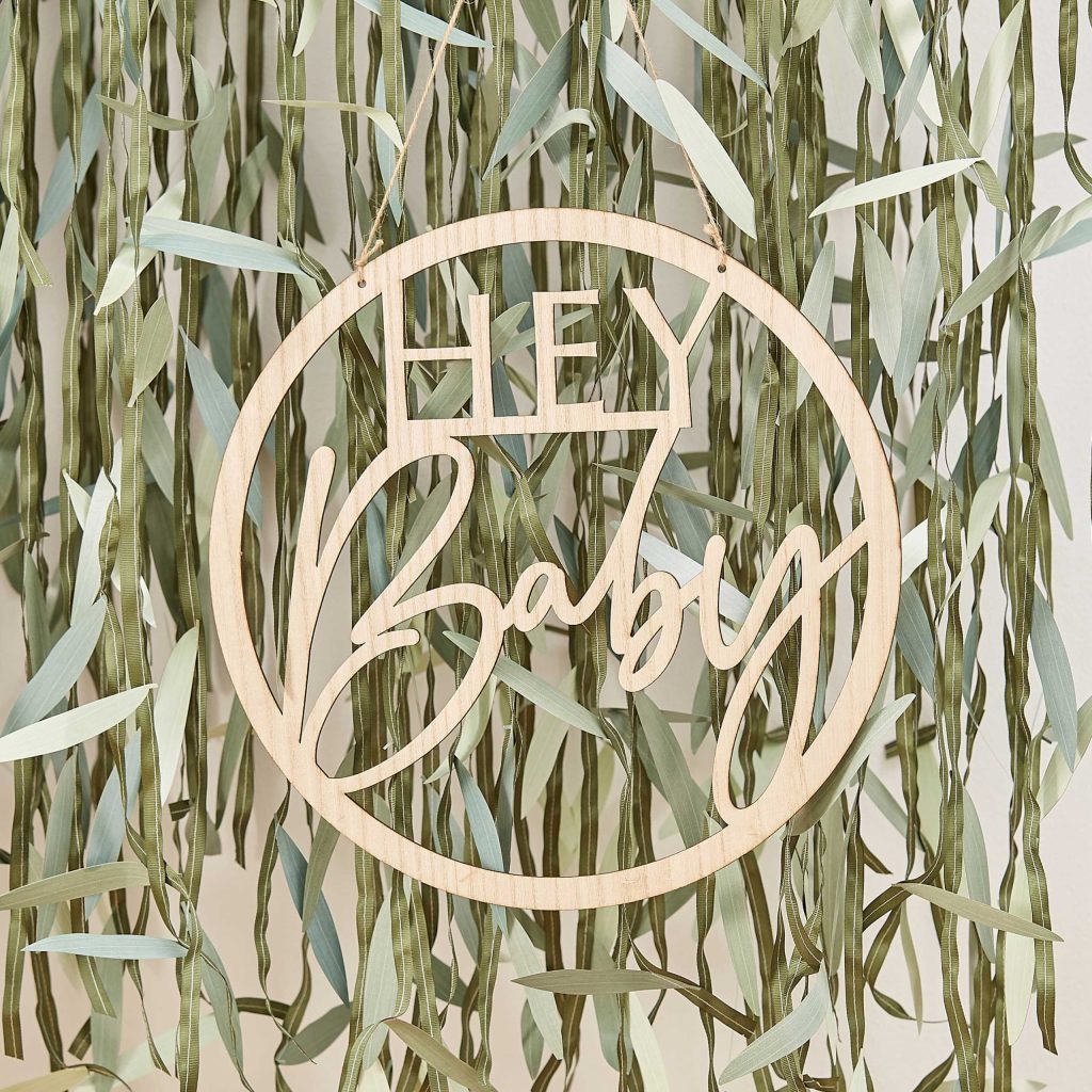 Houten Hey Baby bordje